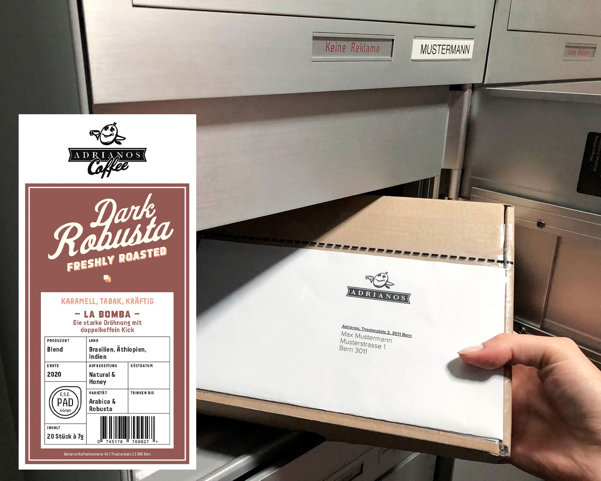 Dark Robusta pads de café