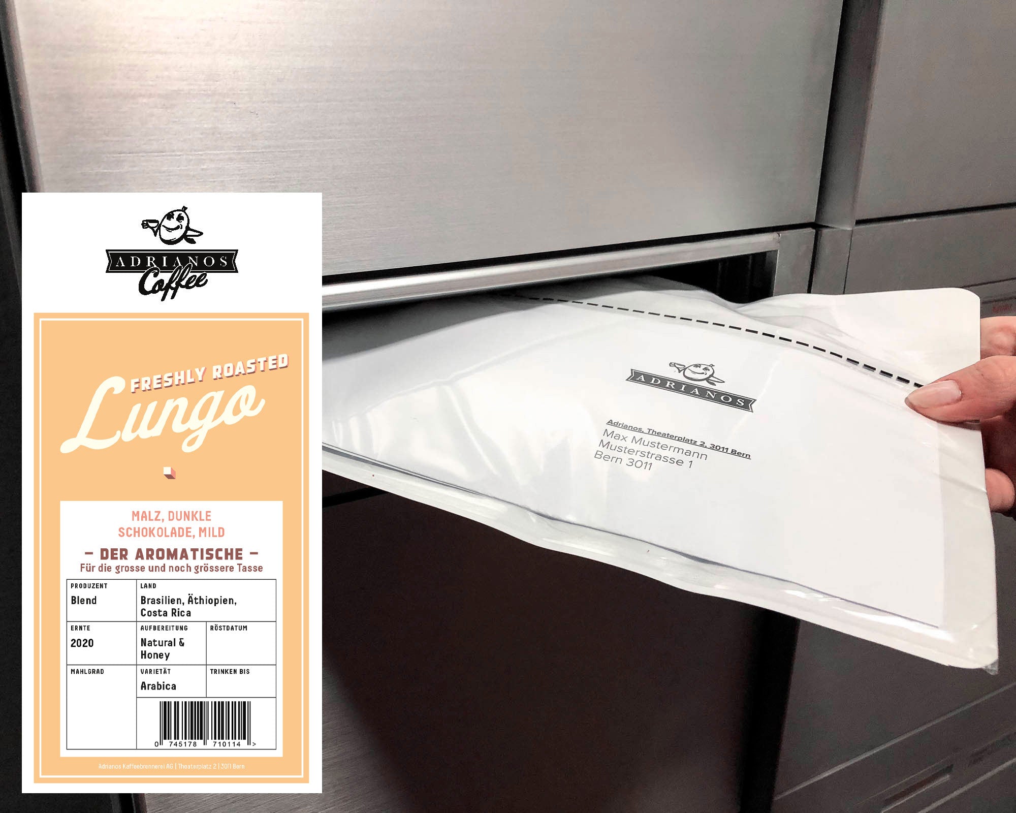 Lungo grains de café