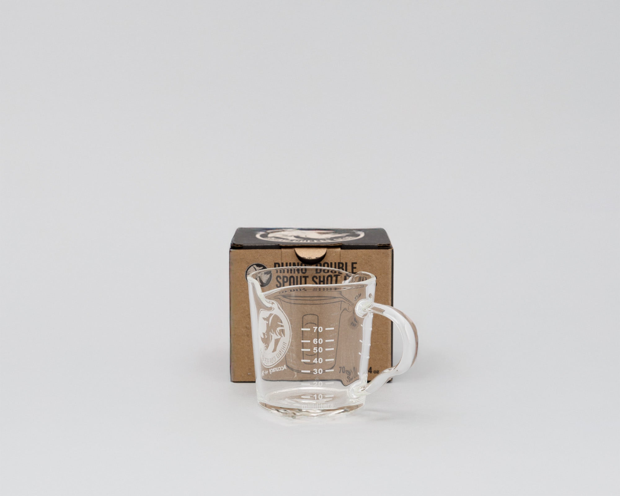 Rhino Double Spout Shotglas mit Henkel